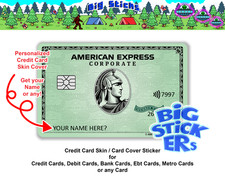 Ameriican Expresss Green AMEXX Credit Card SMART Sticker Skin Wrap