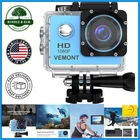 Action Camera with Waterproof Feature and Complete Mounting Accessories Included