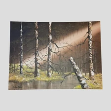 Erika Moore Artist Original Dark Forest Landscape Oil On Canvas Board 12x16