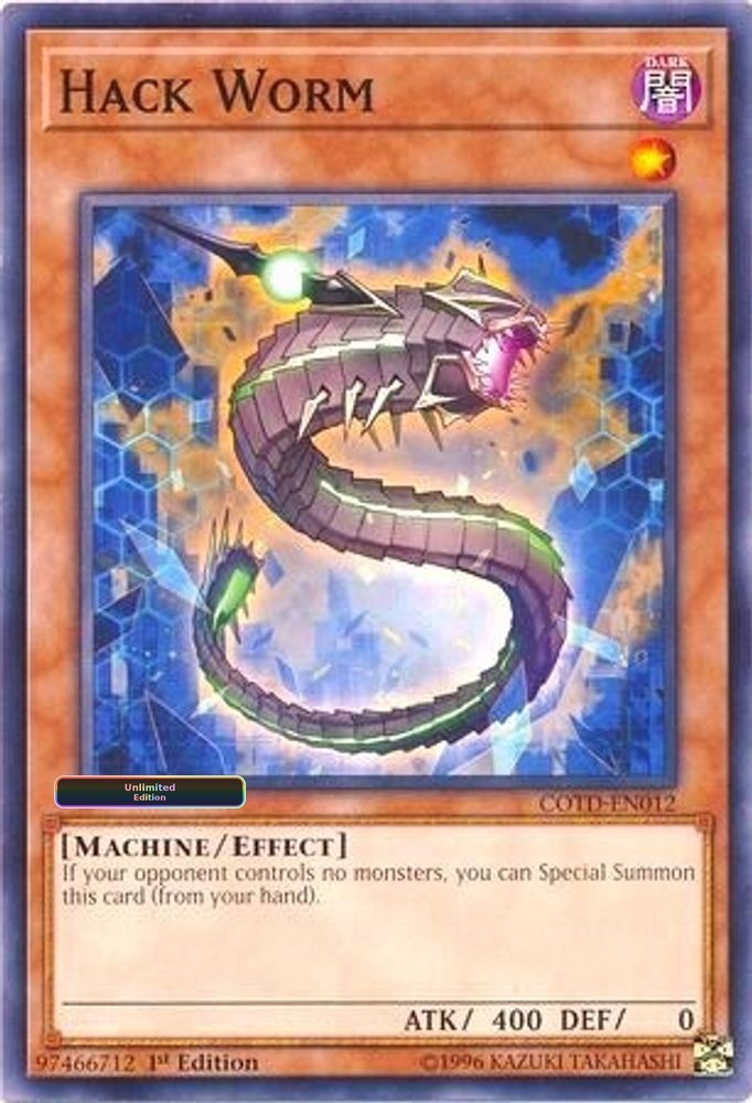 2017 YuGiOh COTD - Hack Worm (#COTD-EN012, Unlimited, Common, Moderately Played)