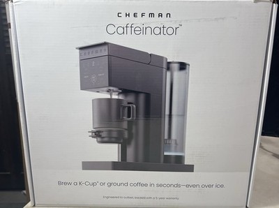 Chefman Caffeinator Coffee Maker Single Serve K-Cup Ground 45 oz Midnight Black