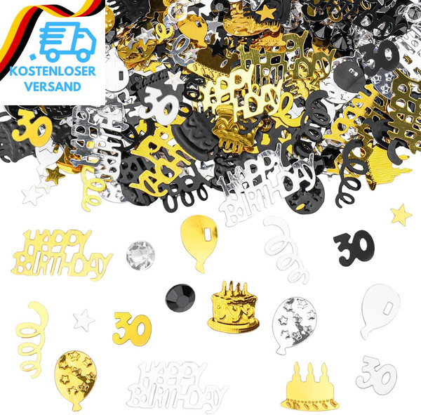 Goldrock Konfetti 30 Geburtstag Deko, 30 Geburtstag Frauen MäNner Confetti, Konf-image