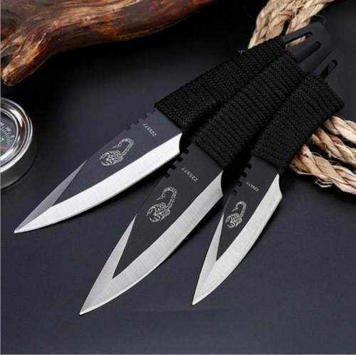 3PCS Fixed Blade Knife Throwing Knives Set Camping Hunting Survival Tactical - Picture 1 of 7