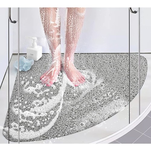 Corner Loofah Shower Mat for Inside Shower Non Slip Anti Mould PVC