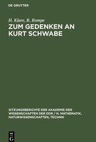 Zum Gedenken An Kurt Schwabe | Buch | 9783112547953
