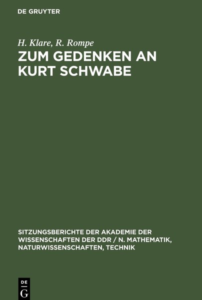 Zum Gedenken An Kurt Schwabe | Buch | 9783112547953-image