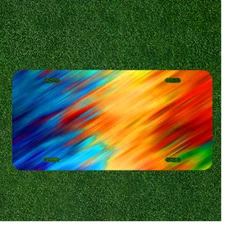 Custom Personalized License Plate Auto Tag With Stunning Colorful Splash Design