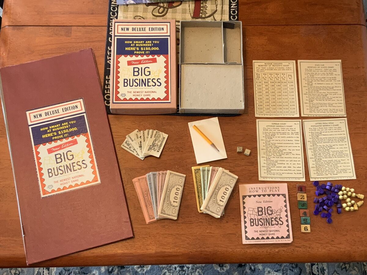 Vtg 1936 Board game NEW DELUXE EDITION “BIG BUSINESS” BY Vtg 1936 Board game NEW DELUXE EDITION “BIG BUSINESS” BY