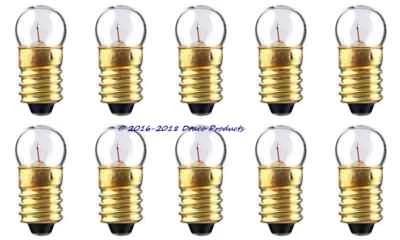 CEC, SERV-A-LITE, RADIO SHACK- 10-PK Screw Lamp Bulb 2.47V .3A 2-Cell 3V Replacement for #14 CM14 GE-14 Viewer