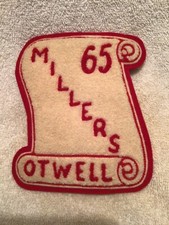 1965 Otwell High School Millers Chenille Jacket Patch Defunct Indiana HS Rare
