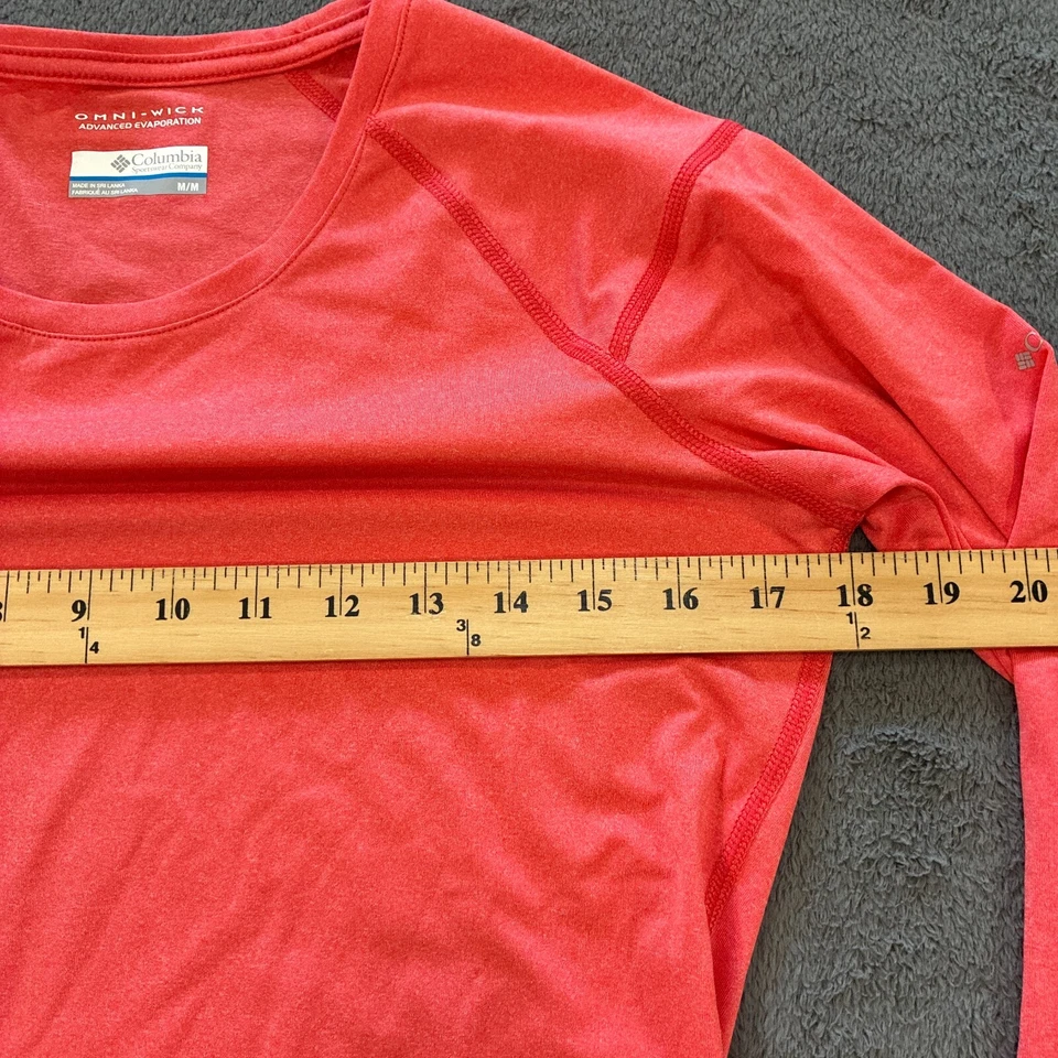 Camiseta deportiva Columbia Omni-Wick rosa coral manga larga rendimiento mujer talla M Foto 4 de 4