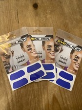 3 - Blue Athletic Eye Black Stickers Baseball Softball