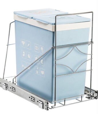 Youeon Pull Out Trash Can Holder Under Cabinet 16x11x16 Inch Heavy Duty Under