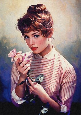 Brigitte Bardot Unique Oils Illustration Print 37 (A4 Size - 210mm x 297mm)
