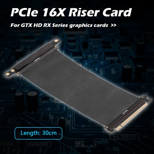 PCIe 3.0 16X Flexible Ribbon Extender Riser Card Extension Cables Cord 90 Degree - Zdjęcie 4 z 21