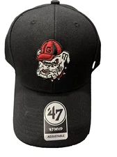 Georgia Bulldogs '47 Brand Black MVP Adjustable Strapback Hat Cap Football NWT
