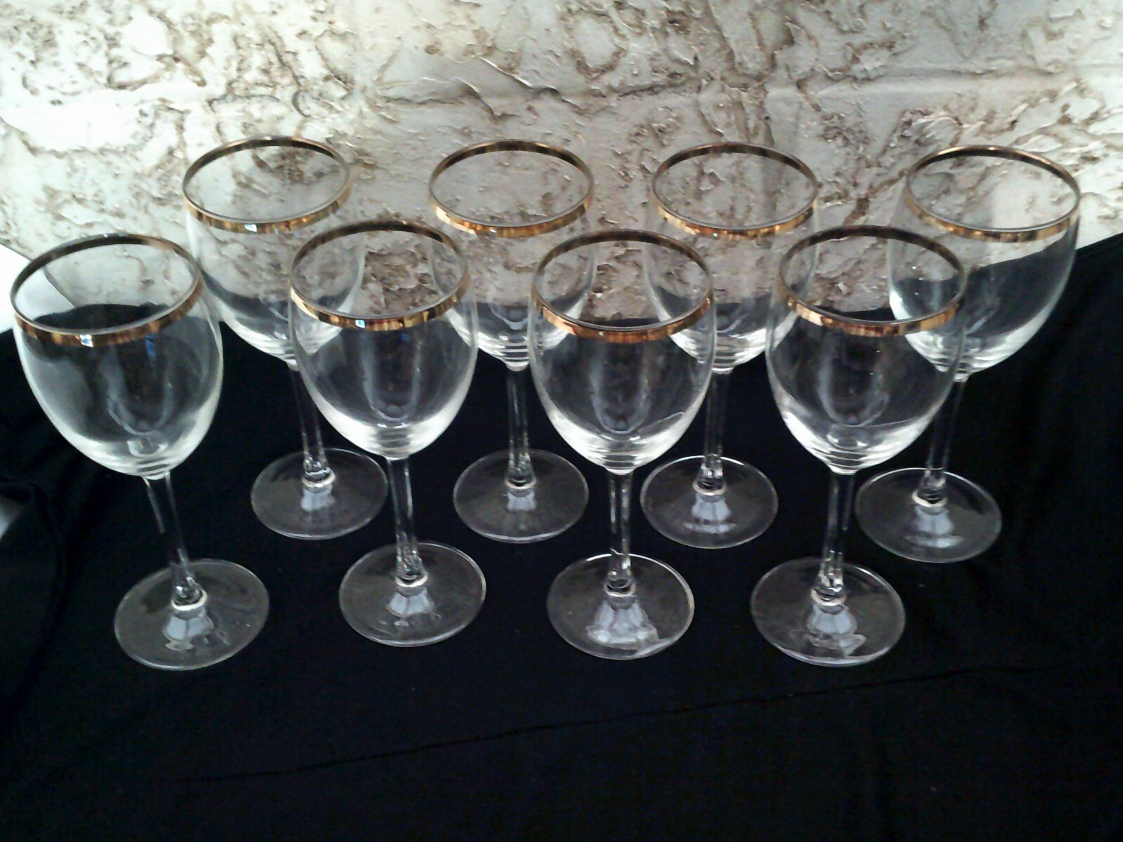 Set Of 8 Lenox Gold Rimmed Crystal Wine Glasses eBay