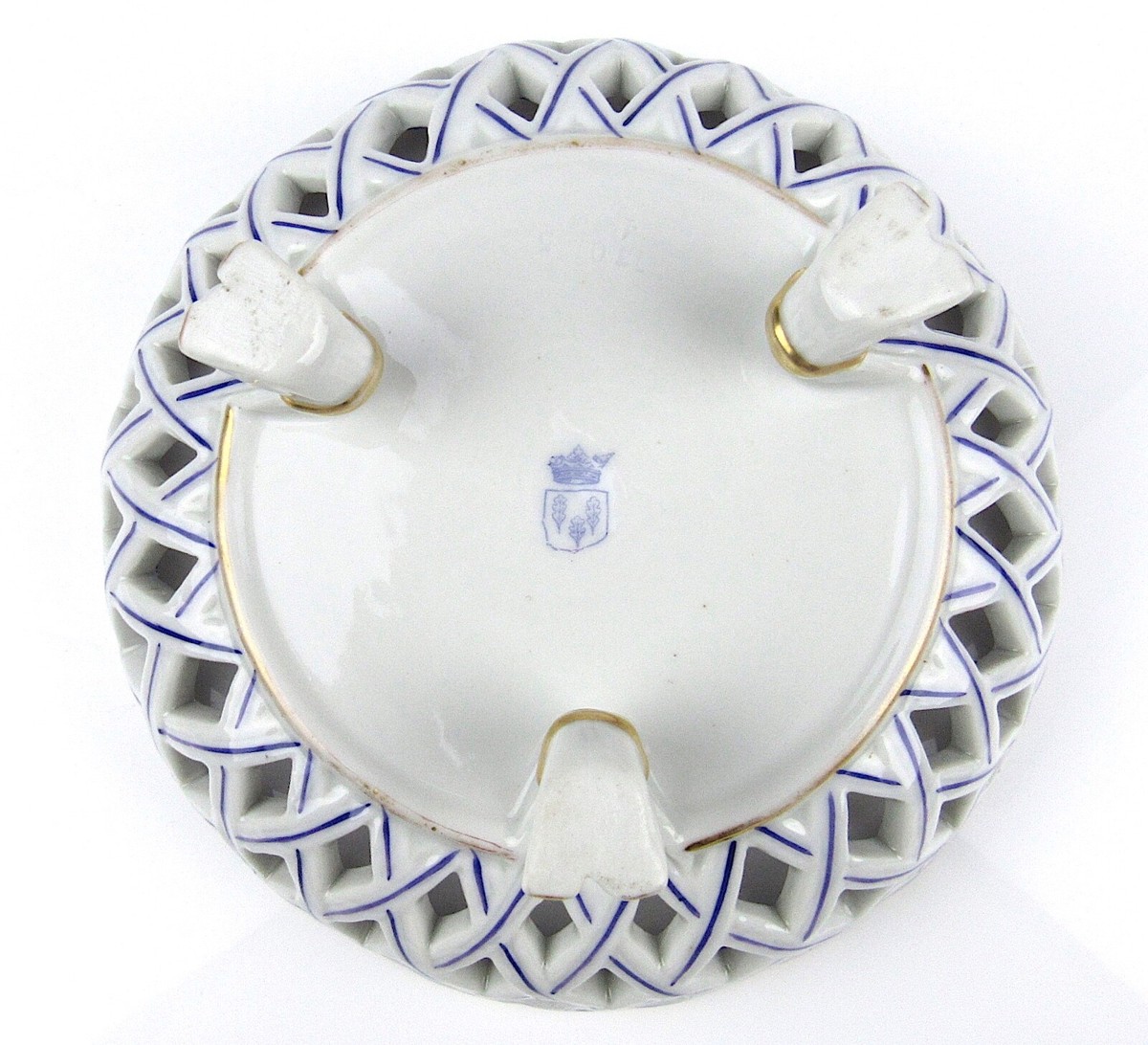 Von Schierholz Porcelain Hand Painted Flowers Basket Bowl Germany