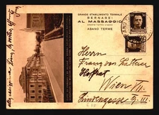 Italy 1937 Grande Stabilimento Termale Cacheted Postal Card  - Z17937