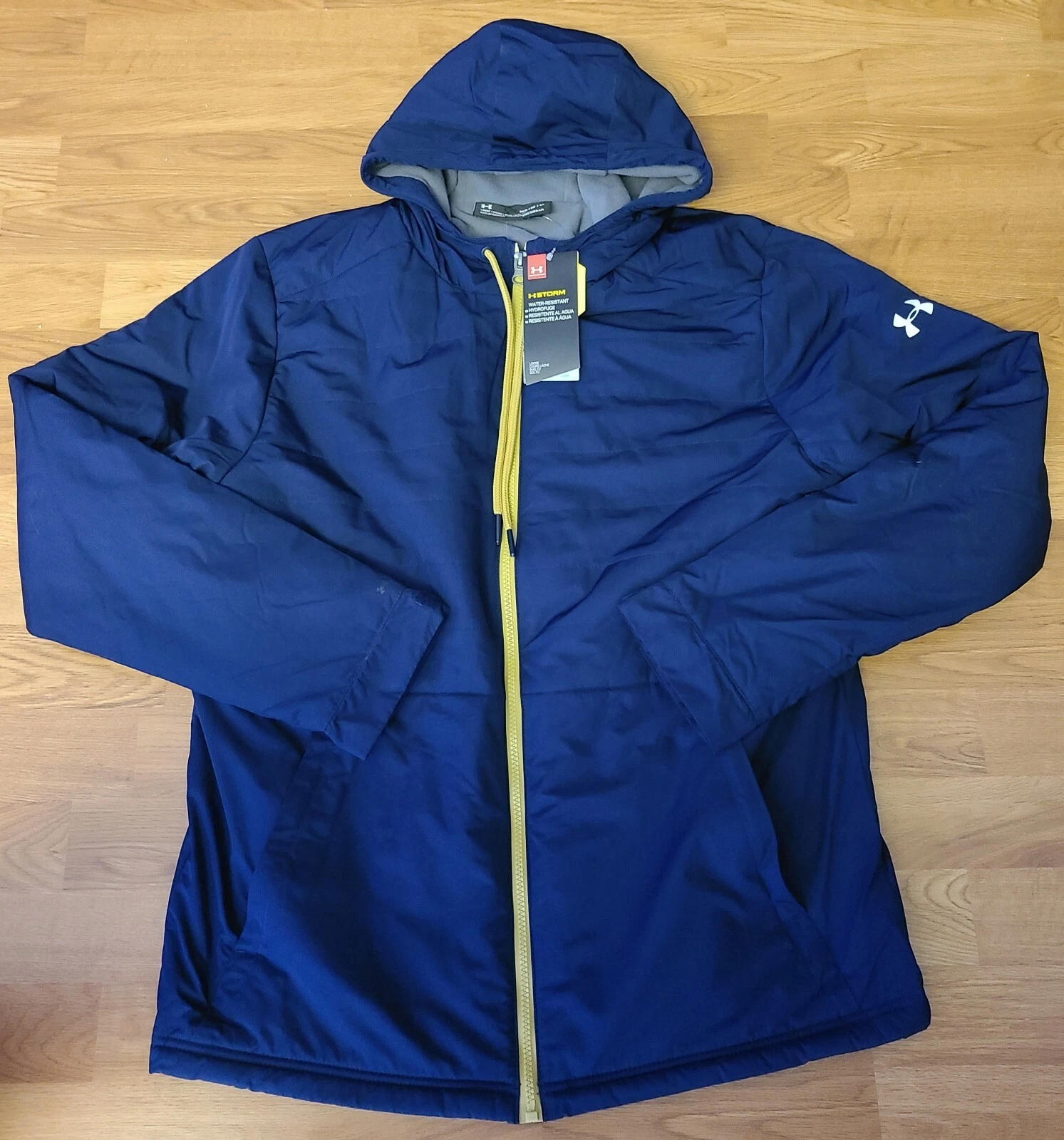 Under Armour UA Storm Cold Gear Loose Fit Hooded Zip Jacket Mens Medium Blue NWT