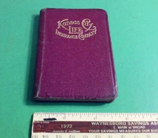 1945 Kansas City Life Insurance Mini Pocket Calendar Notes Address Book w/ Facts