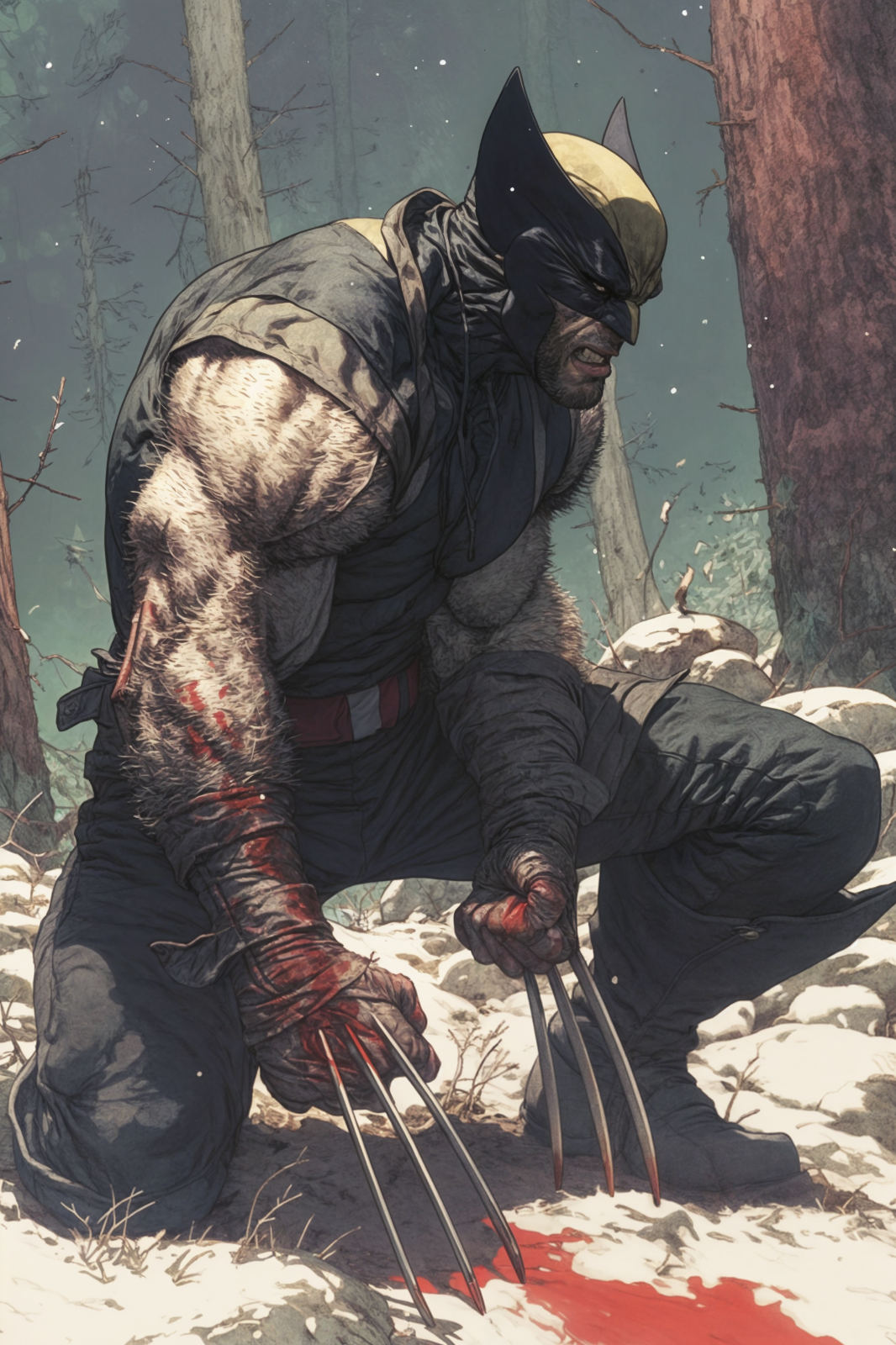 WOLVERINE Fine Art Print 13x19 Limited to 1 of 30 Marvel Comics Brown Suit