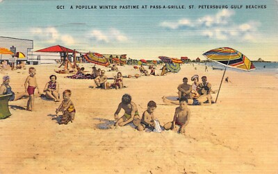Winter Pastime Pass A Grille St Petersburg Florida Gulf Beaches Postcard 4312