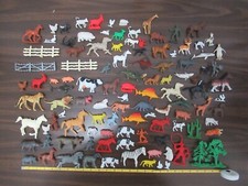 MARX and others 80 miniatures Animals Horses Hippos Fence more