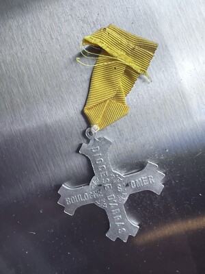 C1 MÉDAILLE ANCIENNE Argent Massif XIXe Congregation Enfants Marie Ruban EUR 30,00 - FR