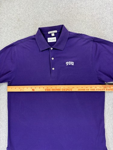 TCU Horned Frogs Peter Millar Campus S/S Polo Shirt (Men's Large) Purple - 第 5/9 張圖片