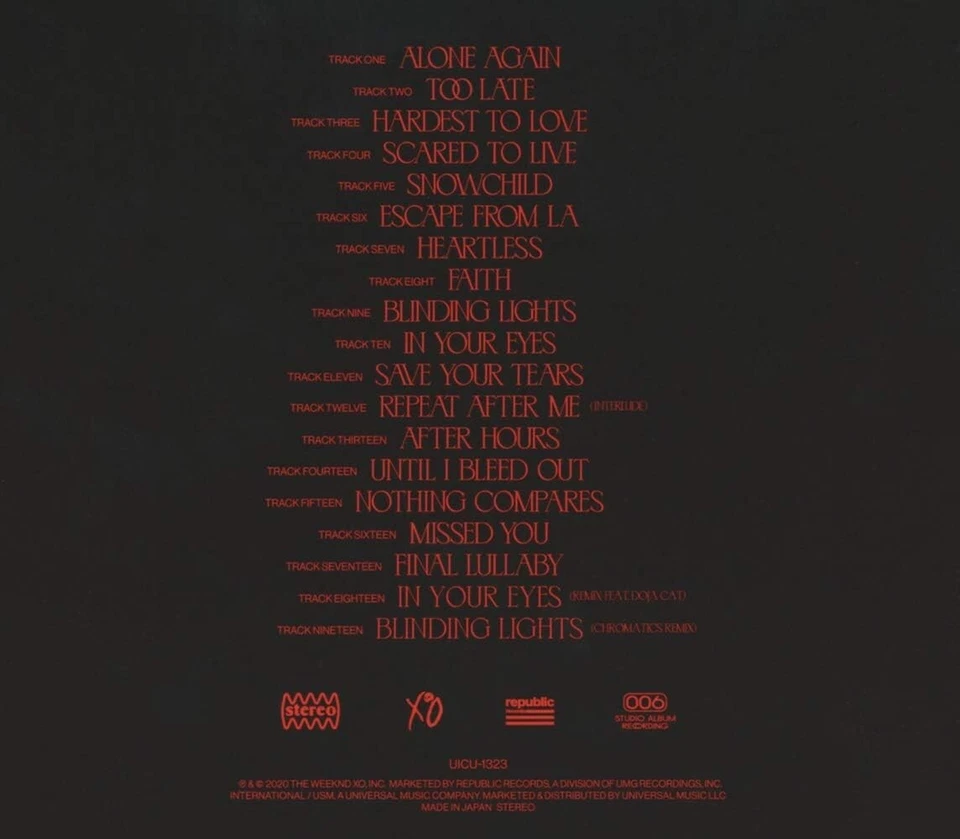 THE WEEKND AFTER HOURS WITH BONUS TRACKS DELUXE EDITION  JAPAN CD 4BT NEW - Image 4 of 4