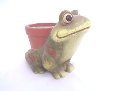 Latex frog planter mold plaster concrete pot planting mould 6'' x 5'' H x 4'' W