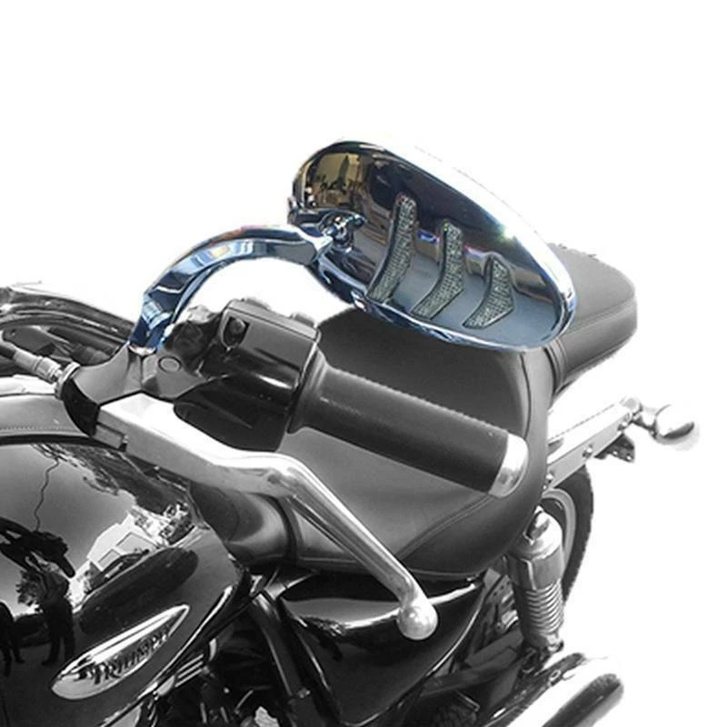 Espejo retrovisor de moto con intermitente LED cromado para Harley Davidson Road King Dyna Foto 3 de 4