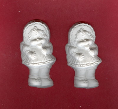 Little girl w/bonnet & sucker plaster of paris painting project. Set of 6!