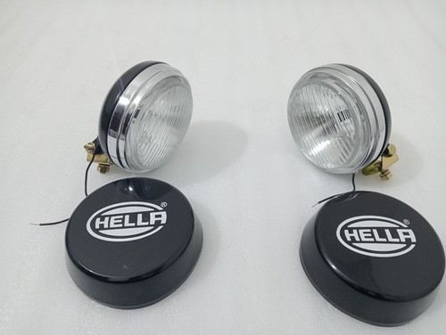 Pair Hella Clear Fog Lamp With Cover With Bulb H3 Halogen Bulb Universal Fit - Picture 11 of 16