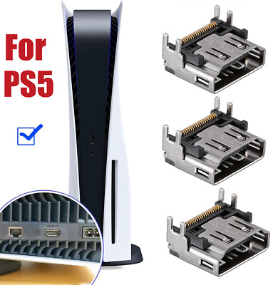 3 Pack HDMI Port Connector Socket For Sony PlayStation 5 HDMI PS5 Replacement