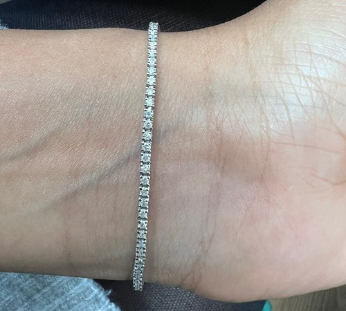 Sale - 1.40ct Round Diamond Tennis Bracelet , White gold - Picture 4 of 7