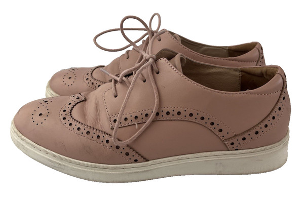 Bared Footwear Pink Lace Up Women's Leather Sneaker Brogue Shoes Size 40