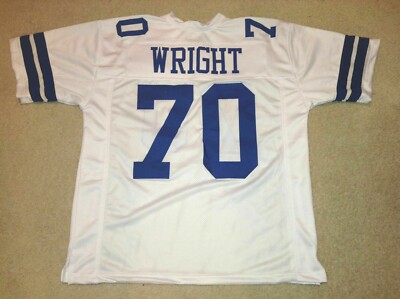 UNSIGNED CUSTOM Sewn Stitched Rayfield Wright White Jersey - M, L, XL, 2XL