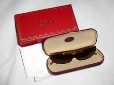 Authentic Vintage Cartier Women's Brown Square Sunglasses w Original Box France