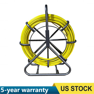  Fish Tape Puller Fiberglass 328ft 1/4 inch Wire Cable Running Duct Rodder Syst
