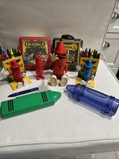 Crayola Crayons 1992 1993 1999 Lamp Bookends Pencil Box Pen Desk Lot!