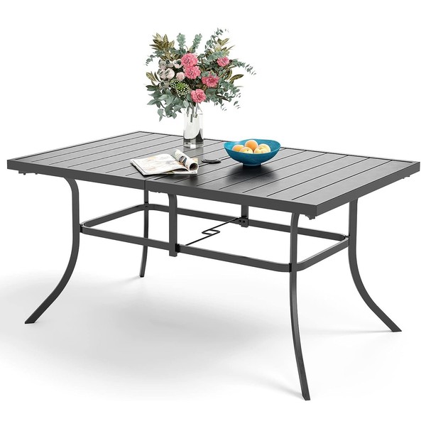 Metall Gartentisch Terrassentisch Balkontisch Esstisch GartenmöBel Tisch Schwarz-image
