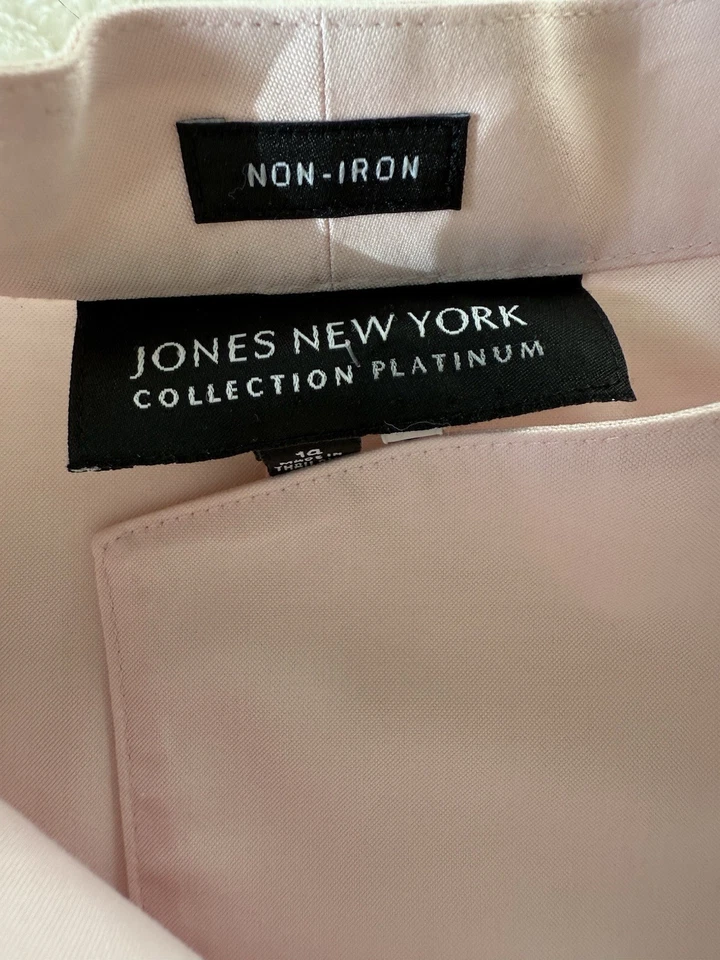 Top Jones New York Platinum para mujer sin mangas rosa cuello algodón talla 14” Foto 4 de 4