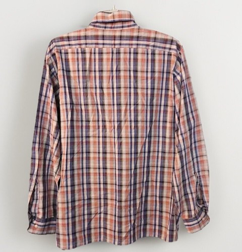 Arrow Sportswear Shirt Mens L Gray Red Blue Plaid Long Sleeve Button Down - Picture 2 of 10