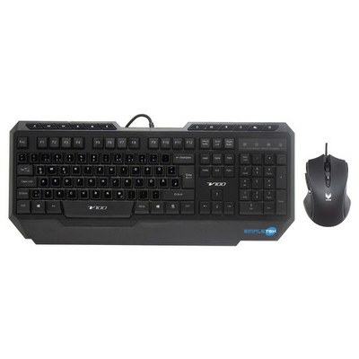 Rapoo V100 Wired RGB Keyboard And Mouse Kit, QWERTZ German Layout, Black