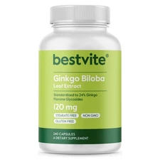 Ginkgo Biloba 120mg (240 Capsules) - Standardized Extract - No Stearates