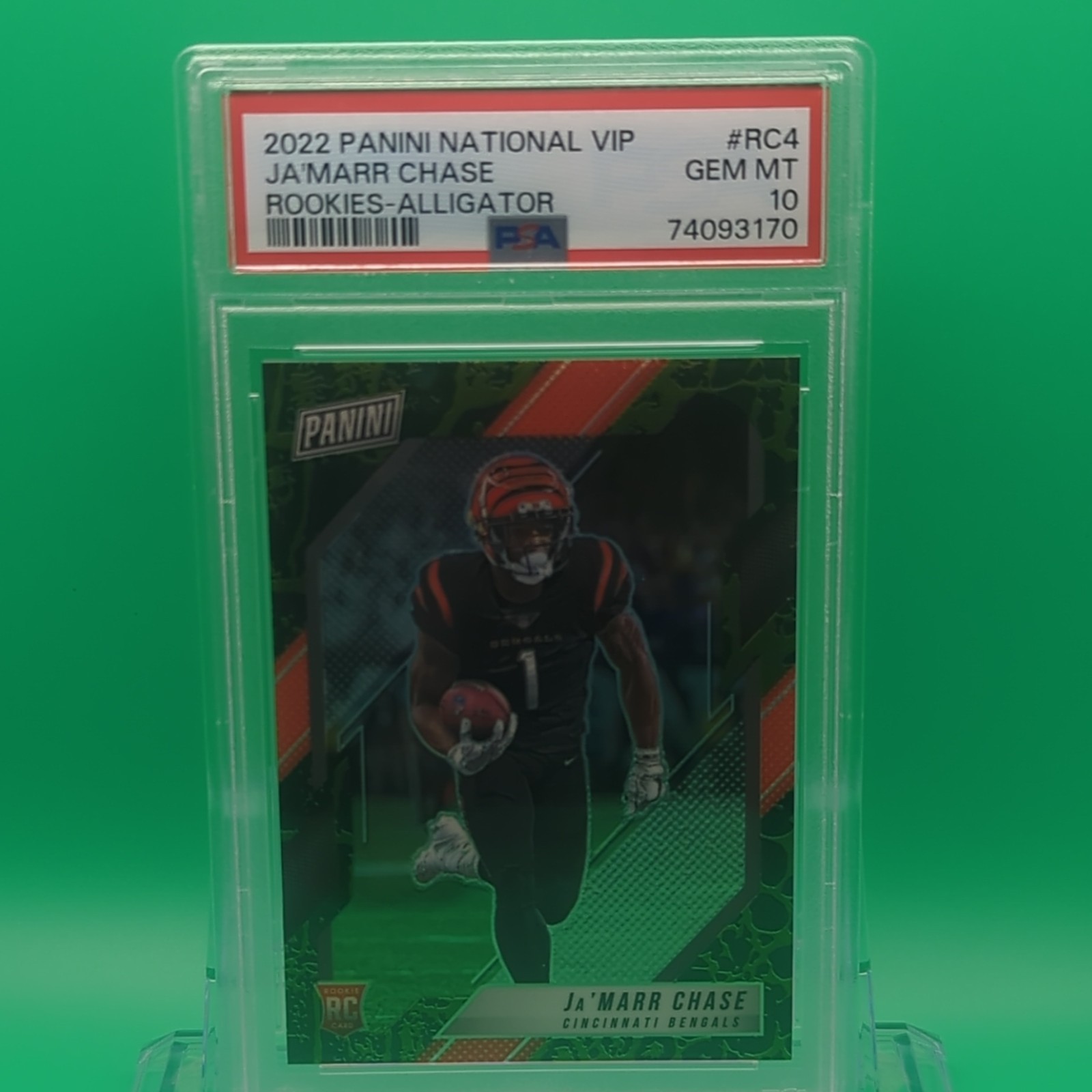 Panini 2022 National VIP Ja'Marr Chase #RC4 Alligator Rookie PSA 10 Bengals