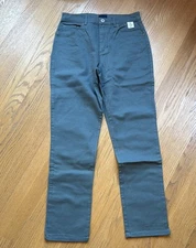 Basic Editions Teal classic fit Straight-Leg Pants sits at natural waist sz 8