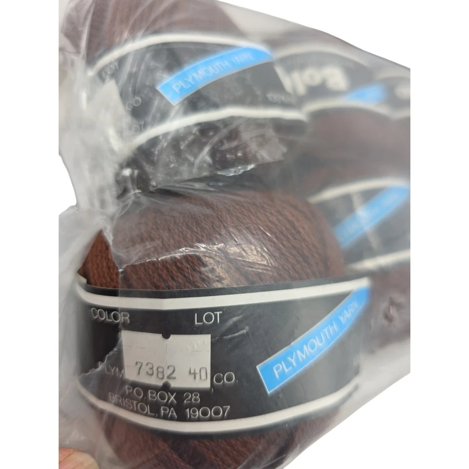 Plymouth Hilado Bolo 100% Algodón Mercerizado 50 Gramos 80 yardas Marrón Lote de 10 Foto 4 de 4